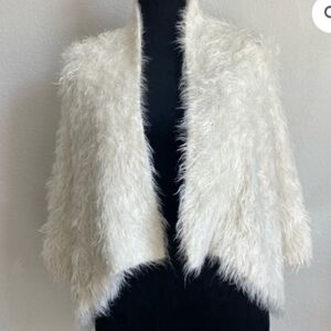 Faux Fur White Shrug